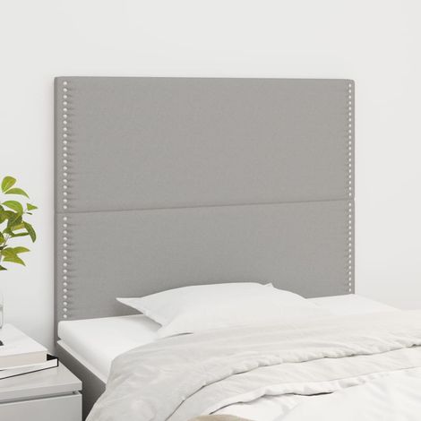 Tête de lit Gris clair 100x5x118/128 cm Tissu (1/5)