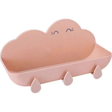 Wolkenförmiges Wandregal für Küche und Bad, Seifen- und Handtuchhalter, Farbe: Rosa (1/5)