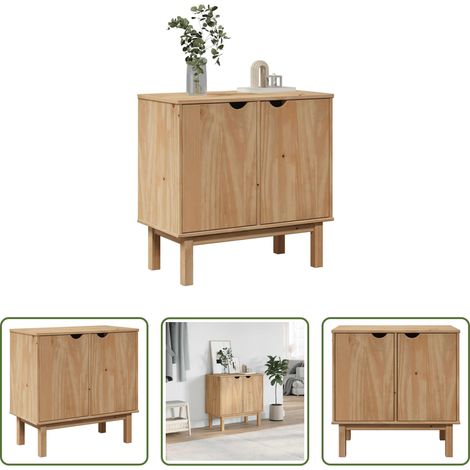 vidaXL Holzschrank - Flurschrank OTTA 75x40x75 cm Massivholz Kiefer (1/5)