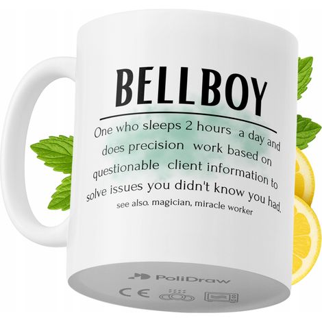 Lustiger Kaffee- oder Teebecher mit witzigem Textdesign für Hotelpagen – ideal für Geburtstage, Namenstage, Feiertage und besondere Anlässe. Hochwertiger Becher für Zuhause, Büro und Arbeit. Farbe: We