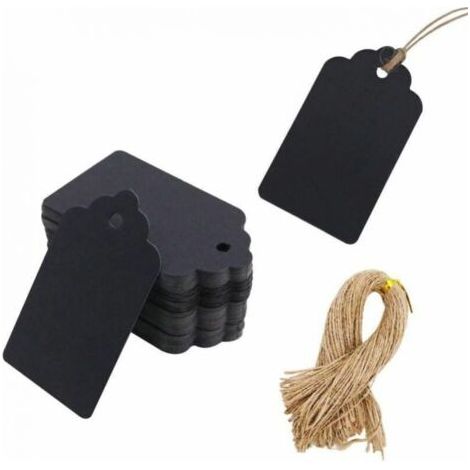 100 Stück Kraft-Preisschilder, Etiketten 3x5 CM Anhänger Ladenetiketten Kleidungsetiketten für Schmuck- und Bekleidungsprodukte, schwarz (1/4)