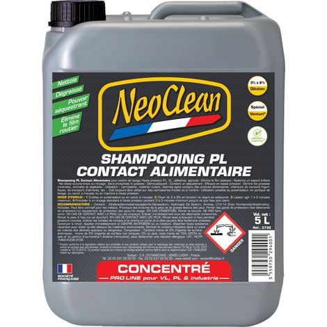 Shampoing Poids Lourds contact alimentaire - bidon de 5 litres - Ce produit de marque NEOCLEAN est neuf.