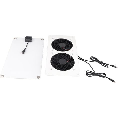 Tragbarer, wasserdichter 10W 18V Doppellüfter-Solarventilator für Geflügelfarmen, Gewächshäuser und Tierställe (1/5)