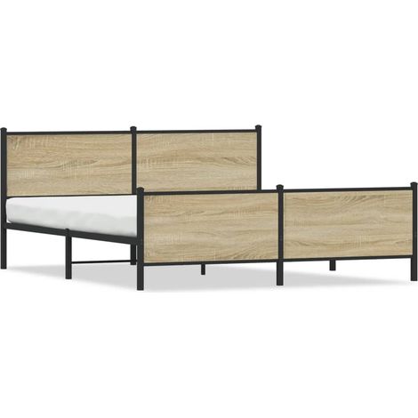 Maison Exclusive - Cadre de lit en métal sans matelas chêne sonoma 180x200 cm (1/5)
