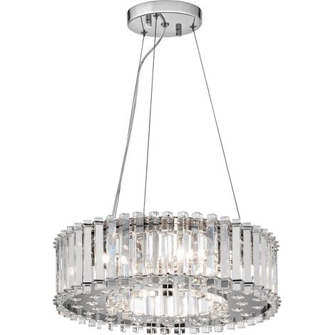 Elstead Crystal Skye - Lampada a sospensione a 6 luci cromata con cristalli, G9 (1/5)