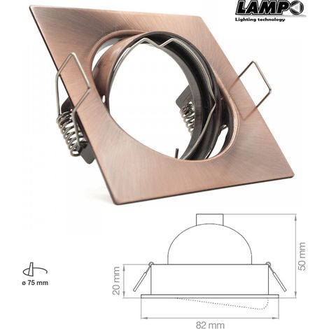 Faretto quadrato 8×8 orientabile bronzo LAPDIKORSQUAREBR220 estetico