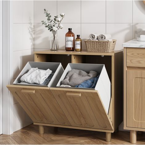 Mueble para ropa 66x35x67 cm de DMF acabado roble con almacenaje FloraGrace (1/5)