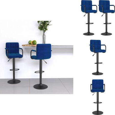 Tabourets de bar lot de 2 bleu tissu - Tabouret De Bar - Tabourets De Bar - Chaise De Comptoir - Chaises De Comptoir (1/5)