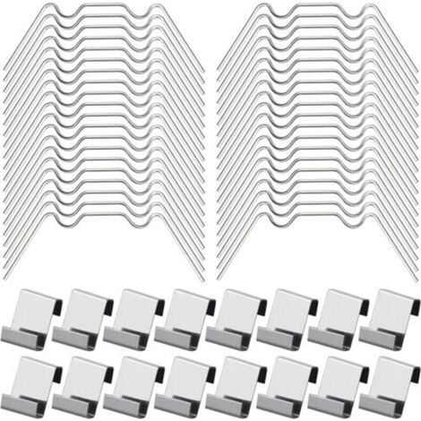 100Pcs Clips de Vitrage pour Serre Inclure 50Type W Serre Pinces en Acier Inoxydable et 50 Clips de Type Z pour Vitre de Serre (1/5)