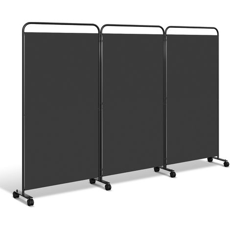 Wolketon Paraventi con rotelle Divisorio per ambienti Schermo per la privacy Schermo da giardino Antracite 263x180 cm (1/5)