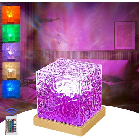LED Projecteur Ciel Etoile, 16 Couleurs Cube Cristal Lampe Aurore Boreale, Veilleuse Projecteur Aurore Boreale avec Telecommande, Veilleuse Lampe de Chevet Decoration Chambre pour Adulte, Ado, Fille (1/5)