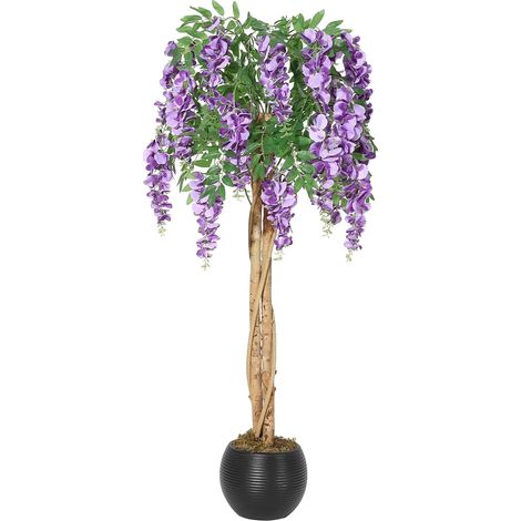 Albero artificiale, design realistico, diverse misure disponibili, viola-b, 120 cm (1/2)