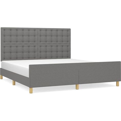 Maison Exclusive - Bettgestell ohne Matratze Dunkelgrau 160x200 c (1/5)