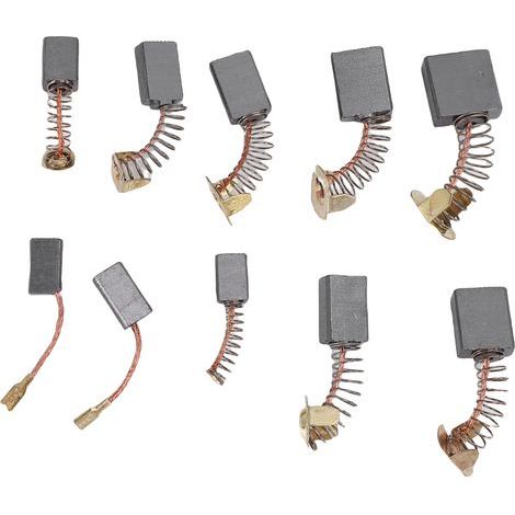 Lot de 40 balais de charbon pour moteurs électriques, 10 tailles assorties, en graphite et cuivre, pour la réparation d'outils électriques.
