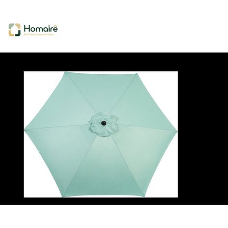 HOMAIRE Parasol extérieur rectangulaire double face de 9 pieds avec manivelle (vert clair)