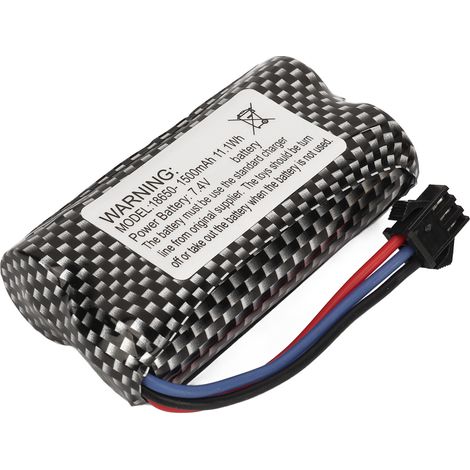 Batterie LiPo 7,4 V 1500 mAh pour voiture RC, voiture télécommandée, crawler, batterie au lithium avec connecteur SM 3P pour remplacement (1/5)