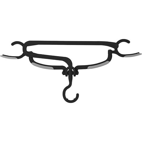 Mehrzweck-Kleiderbügel, rutschfest, nahtlos, drehbar, aus Kunststoff, für Hosen, schwarz-grau (1/5)