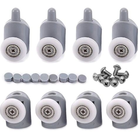 8 verstellbare Doppelrollen für Duschtüren im Badezimmer (25 mm) (1/5)