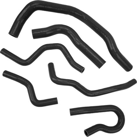 Kit de 6 durites de refroidissement en silicone pour radiateur, compatible avec Honda Civic Type R EK EG B16A B18C B20B (1992-2000), noir. (1/5)