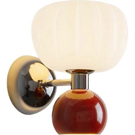 Dekorative Wandleuchten aus Eisen, moderner und sanfter Stil, in Form eines Kürbisses, fürs Schlafzimmer, rot. (1/5)