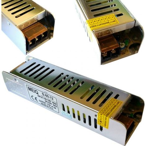 TRASFORMATORE ALIMENTATORE STABILIZZATO SLIM 220V-12V 5A 60W TRIMMER 5A 12V (1/4)