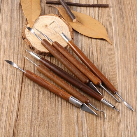 Ensemble de 6 outils de sculpture sur argile - Outils de sculpture - Coupe-argile à main