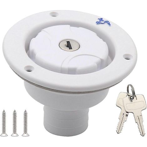 Bouchon de remplissage à verrouillage pour trappe d'arrivée d'eau douce de caravane, camping-car ou remorque (réservoir d'eau potable). (1/5)