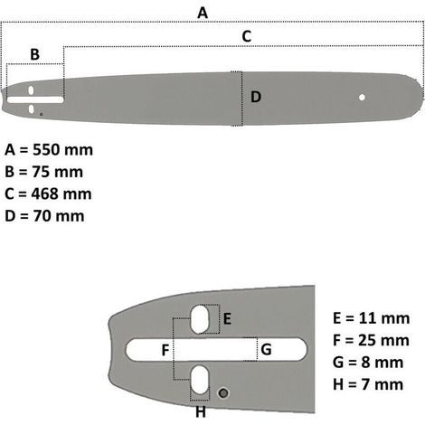 Gt Garden – Guide tronçonneuse 20 pouces (50 cm) – Chaîne .325', 1.5 mm, 76 maillons – Conçu pour bois dur – Performance optimale de coupe