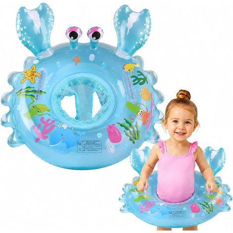 Bouee Bebe 6 Mois, Crabe Bouee Enfant avec Poignée Siège, Bouée Piscine Bébé Gonflable pour Exercice de Frappe Complémentaire Développement Coordination Physique Bébés de 6 à 48 Mois (1/5)