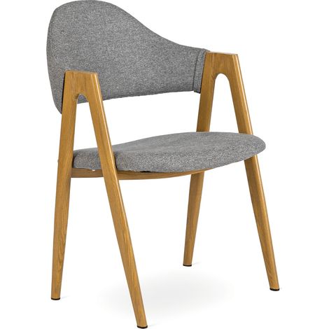 Poltrona imbottita Ruiz per soggiorno, grigia, stile scandinavo (1/5)