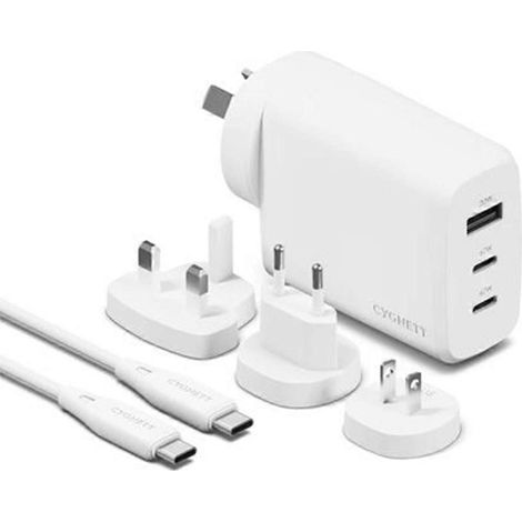 Compatible avec le chargeur de voyage multiport GaN PowerMaxx blanc de 67 W et son câble de données USB-C de 1 mètre. (1/5)