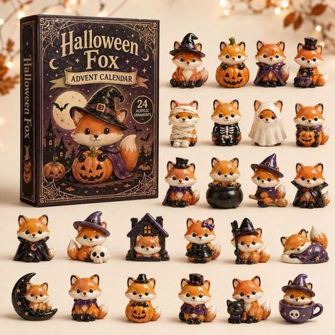 Renard d'Halloween calendrier avent 2026 2D boîte surprise