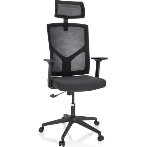 Bürostuhl / Drehstuhl BRETON B Stoff / Netzstoff schwarz hjh OFFICE (1/5)