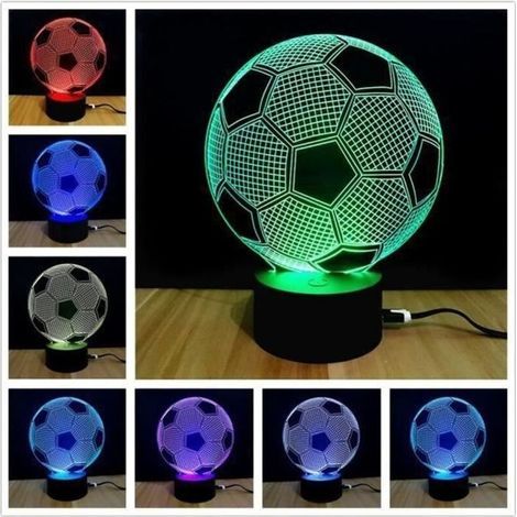Lampe de chevet 3D LED football rechargeable USB, 7 couleurs, pour enfants – ACKERMAN (1/4)