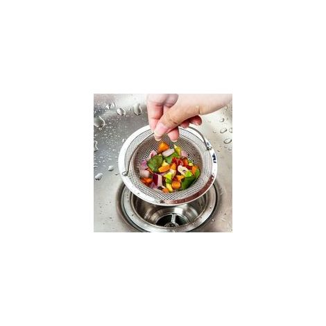 2 Filtre evier Cuisine, Grille evier passoire Cuisine avec poignée de, Acier Inoxydable bonde evier Cuisine, Protection Contre Le Blocage, Diamètre extérieur 11cm, diamètre intérieur 8cm, Hauteur 2cm (1/5)