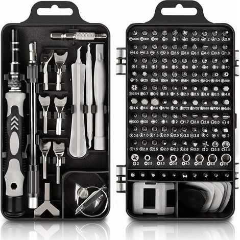 royaluxe -135 en 1 Set de tournevis de précision, Set d'outils de réparation pour réparer l'iPhone, l'ordinat portable et les lunettes, petit set de tournevis et de forets avec mémoire magnétique Tour (1/5)