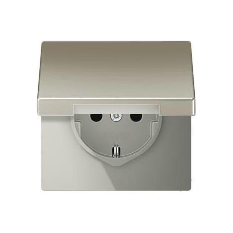 Jung Steckdose 1-fach Edelstahl UP Klappd IP20 LS ES 1520 KL (1/5)