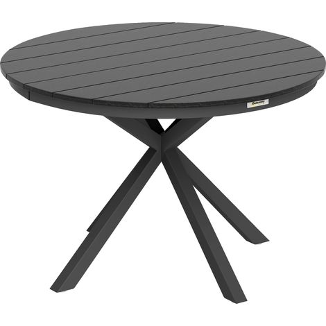 Table jardin ronde aluminium noir Ø 118 cm