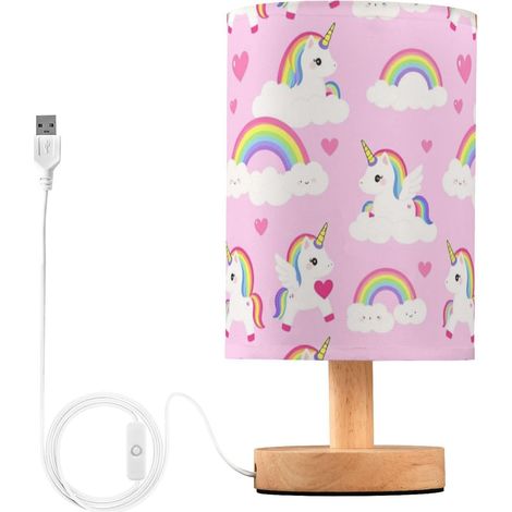 Licornes Cœurs Arc-en-ciel Motif Lampes de Table Salon Veilleuses (1/5)