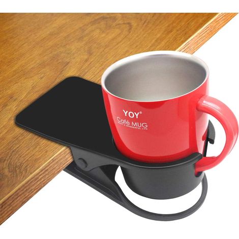 Porte-Gobelet Boisson Bouteille à Clip pour Table Bureau noir