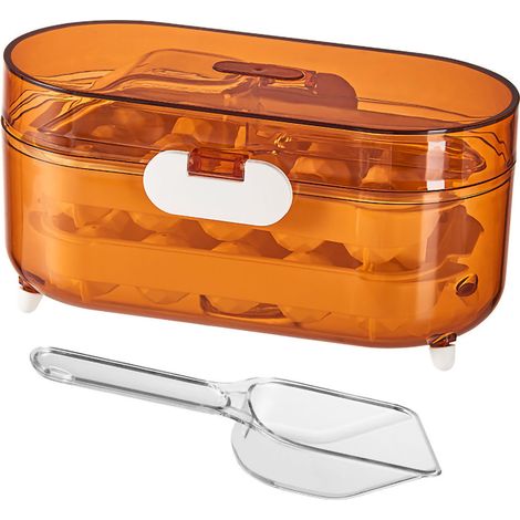 Moule à Glace en Silicone 2 Couches avec Intercalaire Rigide Anti-Dérapant et Design à Fermeture Stable, Incluant Spatule (1/5)