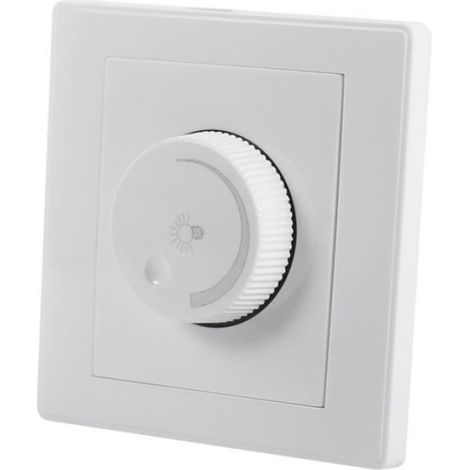 Variateur De Lumière - Rotatif - 100 W - Pour Lampe À Incandescence - Intérieur - Blanc (1/4)