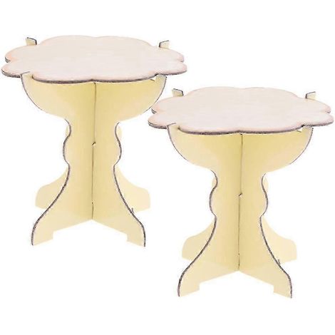 Lot de 2 présentoirs à cupcakes pour mariage, desserts et gâteaux, parfaits pour une fête prénatale ou un baby shower.-Yellow