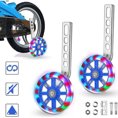 Roue d equilibre pour velo enfant douze a vingt pouces roue auxiliaire avec lumiere clignotante stabilite et securite