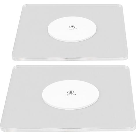 Lot de 2 dessous de verres LED carrés en acrylique, avec mode d'éclairage réglable, pour bars et karaokés. (1/5)