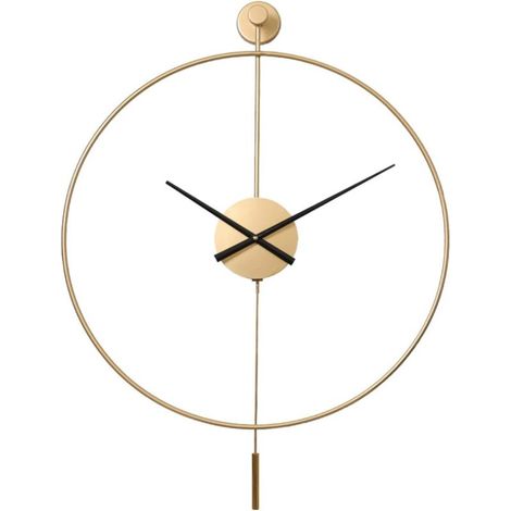 Horloge murale moderne 3D à piles, décoration ronde, en fer, en métal, convient pour le salon - 50cm (1/5)