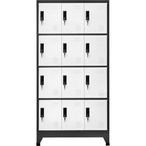 Maison Exclusive - Armadietto con Serratura Antracite e Bianco 90x45x180cm Acciaio