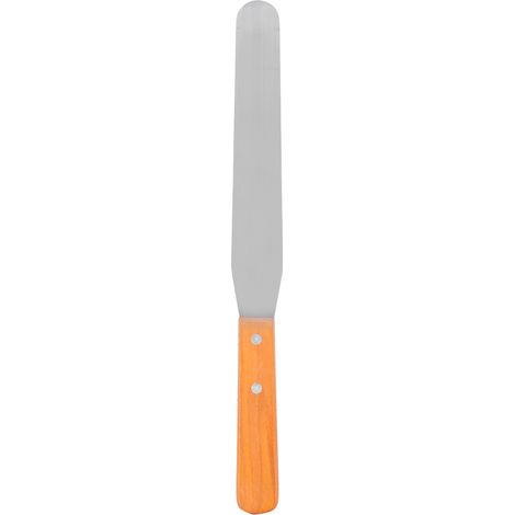 Spátule en acier inoxydable à manche en bois pour lissage de crème sur gâteau et pain, ustensile de cuisine (2) (1/5)