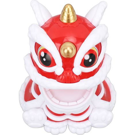 Lion de Noël solaire à hochements automatiques, porte-bonheur, économie d'énergie, idéal pour décorer une voiture ou offrir (rouge). (1/5)