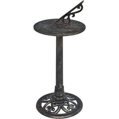Cadran solaire en bronze, 35,5 x 82 cm, plastique.